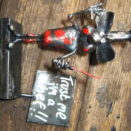 "Chef Mouse Metal Sculpture - "" Trust Me I'm A Chef" - thumbnail 4