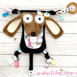 Dachshund Dog Mini Baby Animal Lovey Sensory Toy Buddy - thumbnail 3