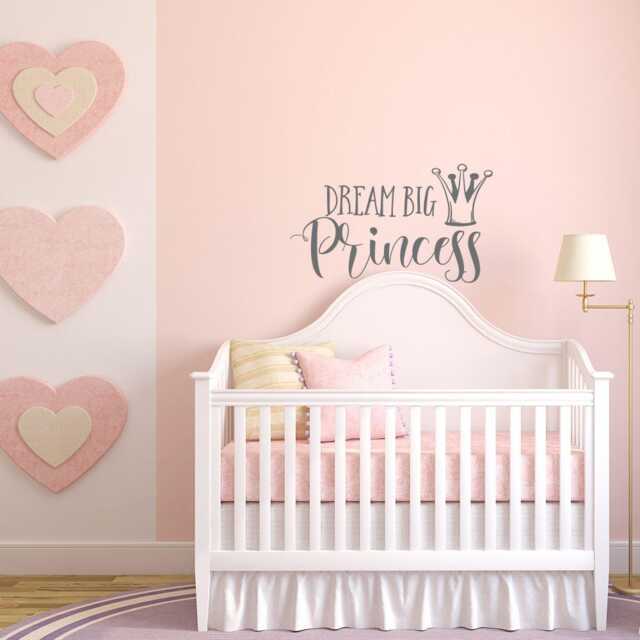 Dream Big Princess Wall Decal Girl Nursery Decor Ww149 - image 1
