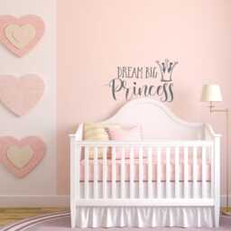 Dream Big Princess Wall Decal Girl Nursery Decor Ww149 - thumbnail 1