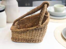 Wine Rack Basket White Color Gift Made Of Jute Kitchen Storage 2 Bottle