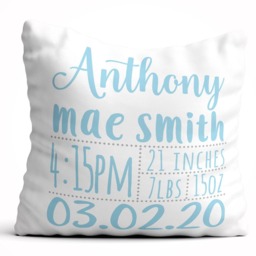 Baby Stats Pillow, Birth Announcement Pillow Boy, Nursery Pillow, New Gift Personalized, Custom Name Shower - thumbnail 3