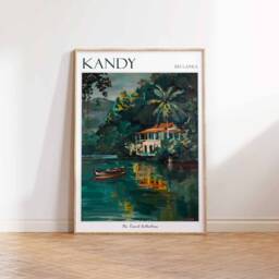 Kandy Sri Lanka Travel Poster Tropical Botanical Art - thumbnail 3