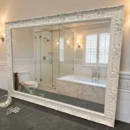 Large White Matt French Framed Decorative Rococo Ornate Opera Wall Mirror - Choice Of Size Premium Quality Free P&p - thumbnail 2