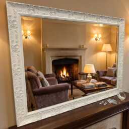 Large White Matt French Framed Decorative Rococo Ornate Opera Wall Mirror - Choice Of Size Premium Quality Free P&p - thumbnail 3