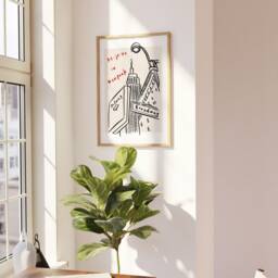 De Ja Vu in New York Print, Ink Bleed Style, Trendy City Poster, Quirky Wall Art, Gallery Wall, Unframed - thumbnail 3