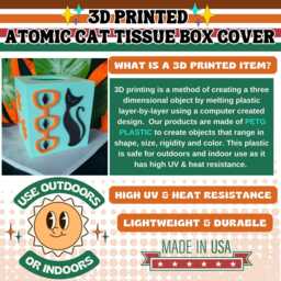 Atomic Cat Tissue Box Cover Starburst Diamonds Style Mcm Midcentury Modern Home D??cor Office Decoration - thumbnail 2