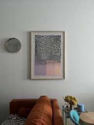 Cosmic Flow Fiber Art, Aboriginal Inspired Dot Art Japandi Textile Decor, Nature Frame