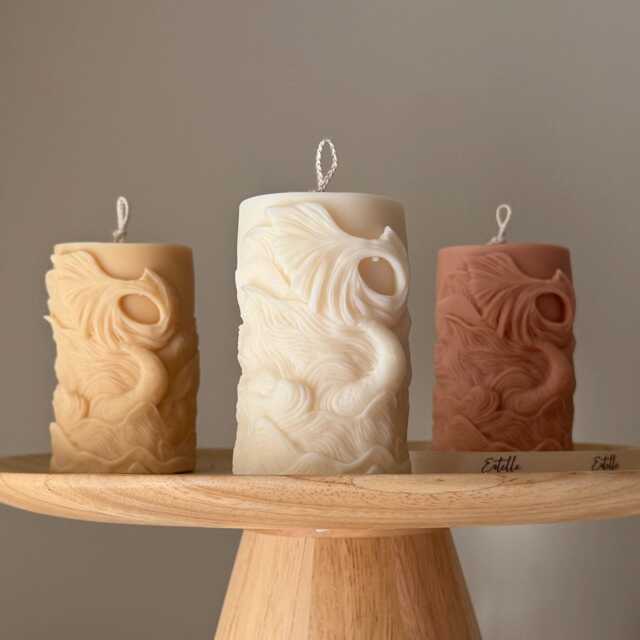 Fishtail Soy Pillar Candle Handmade Home Decor - image 1