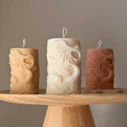 Fishtail Soy Pillar Candle Handmade Home Decor - thumbnail 1
