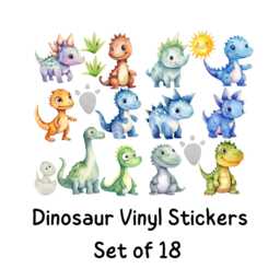 Dinosaur Wall Decals - 18-Piece Vinyl Nursery Stickers - thumbnail 2