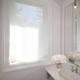 Custom Natural Linen Roman Shade, Sheer Window Treatment - thumbnail 3