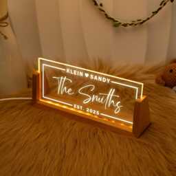 Led Couples Name Light, Names & Date Lamp, Custom Wedding Night Light, Anniversary Gift, Home Decor, Engagement Gifts, Romantic Gift For Her - thumbnail 3