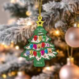 Personalized Family Christmas Tree Ornament, Names Wooden Custom Tree, Name, 2025 Ornament - thumbnail 3