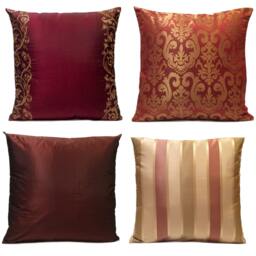 Solid Burgundy Taffeta Pillow, Throw Pillow Cover, Decorative Cushion Covers, Pillowcase, Accent Home Decor, Polyester - thumbnail 3