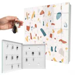 Abstract Composition Key Cabinet For Home, Beige Industrial Box, Abstraction, Lovers Of Modern Art - thumbnail 2