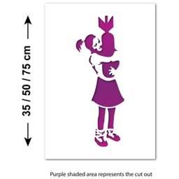 Banksy Bomb Hugger Girl Stencil - Urban Graffiti Wall Art Template - thumbnail 2