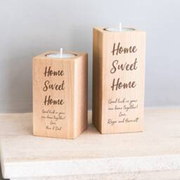 New Home Gift, First Wood Candle Holder, Sweet Home, Candle, Personalised Lc402 - thumbnail 4