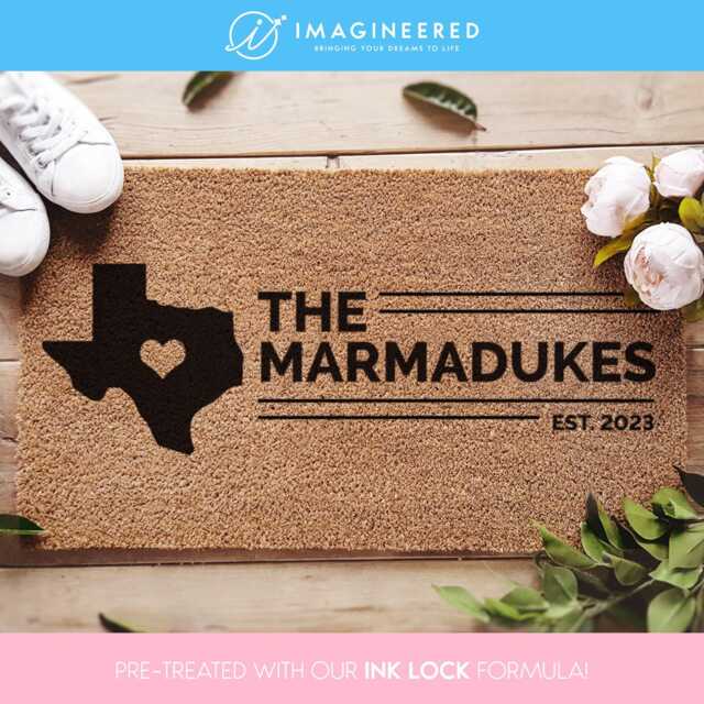 Custom Us State Doormat - Texas Mat Usa Map Custom Family Name Door New Home Gift Ideas Personalized - image 1