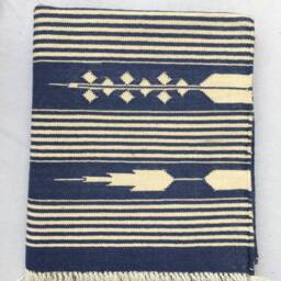 2x5 Cotton Blue & White Stripes Hand Woven Runner Rug - thumbnail 4