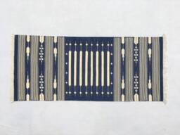 2x5 Cotton Blue & White Stripes Hand Woven Runner Rug - thumbnail 1