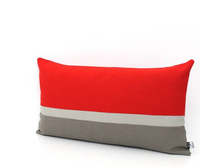 Red & Grey Colorblock Pillow Cover, All Sizes, Home Gifts For You - image 1