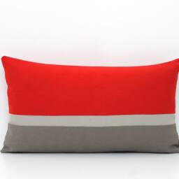 Red & Grey Colorblock Pillow Cover, All Sizes, Home Gifts For You - thumbnail 3