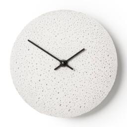 Small White Wall Clock Round Cl200412 - Concrete Clock, White With Black Hands - thumbnail 2