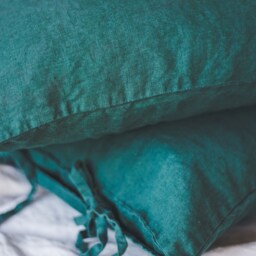 Linen Pillowcases With Ties Handmade Softened Washed Set Of 2 - thumbnail 3
