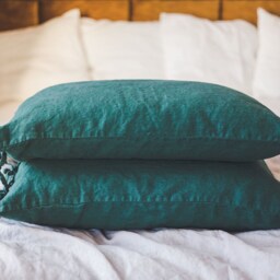 Linen Pillowcases With Ties Handmade Softened Washed Set Of 2 - thumbnail 2