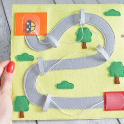 Felt Quiet Book Page Montessori Road Activity Toy - thumbnail 4