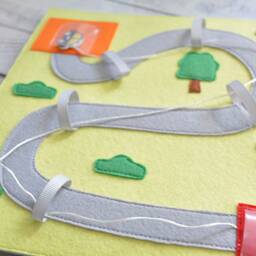 Felt Quiet Book Page Montessori Road Activity Toy - thumbnail 3