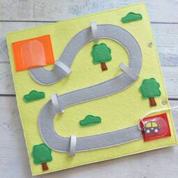 Felt Quiet Book Page Montessori Road Activity Toy - thumbnail 2