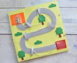 Felt Quiet Book Page Montessori Road Activity Toy - thumbnail 1