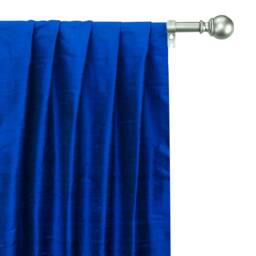 Royal Blue Silk Dupioni Curtain Panels - Rod Pocket, Grommet, Box Pleat, Three Pinch Tab Top & Plain Ring Top - thumbnail 1