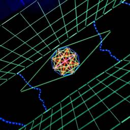 Uv String Art???Nn???40x30cm, Illusion 3D, Sacredgeometry, Handmade Psychedelic Decor, Wall Hanging, Fluorescent, Geometry, Trippy Art - thumbnail 3