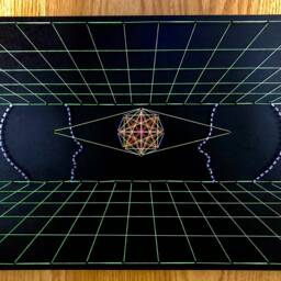 Uv String Art???Nn???40x30cm, Illusion 3D, Sacredgeometry, Handmade Psychedelic Decor, Wall Hanging, Fluorescent, Geometry, Trippy Art - thumbnail 2