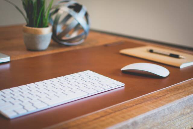 Work From Home Desk Mat, Leather Computer Mat, Anniversary Gift, Retirement Gift For Him, Mothers Day Fathers Day Gift - image 1