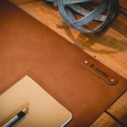 Work From Home Desk Mat, Leather Computer Mat, Anniversary Gift, Retirement Gift For Him, Mothers Day Fathers Day Gift - thumbnail 3