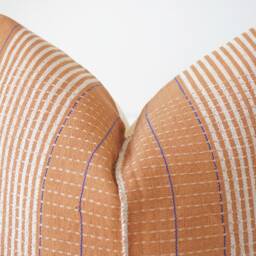 Brown Neutral Tribal Hemp Hand Woven Natural Dye Color Lumbar Pillow Cover - thumbnail 2