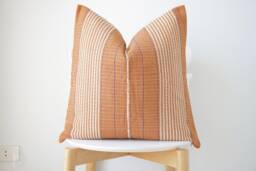 Brown Neutral Tribal Hemp Hand Woven Natural Dye Color Lumbar Pillow Cover - thumbnail 1