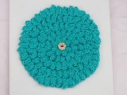 Green Crochet Canvas Wall Hanging