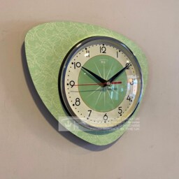 Handmade Jadeite Green Starburst Wall Clock Mid-Century Atomic Style - thumbnail 2