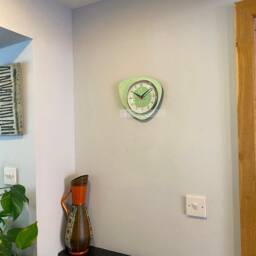 Handmade Jadeite Green Starburst Wall Clock Mid-Century Atomic Style - thumbnail 4