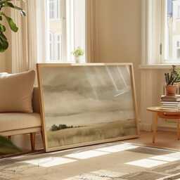 Prairie Cloud Poster, Neutral Grassland Print, Landscape Wall Art, Paper - thumbnail 4