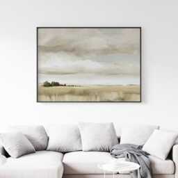 Prairie Cloud Poster, Neutral Grassland Print, Landscape Wall Art, Paper - thumbnail 3