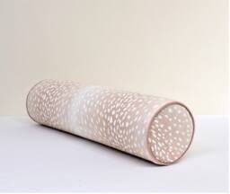 Blush Bolster Blush Chinoiserie Antelope Round Cover Pink & White Animal Print Fawn Cushion Chic Neck Roll