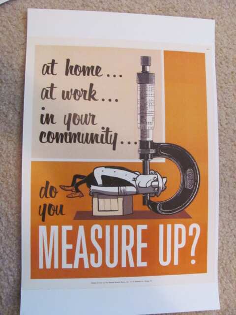 "Poster Do You Measure Up - Retro Vintage Safety Inspirational Circa 1950S 11"" X 14"