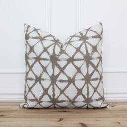 Outdoor Pillow Cover White & Tan Indoor Cushion Decorative Throw Pillows Designer Covers - Echo - thumbnail 1
