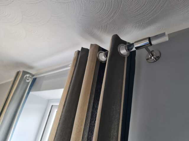 Modern Acrylic Curtain Pole With Nickel Brackets - Clear Lucite Rail Custom Sizes Available - image 1